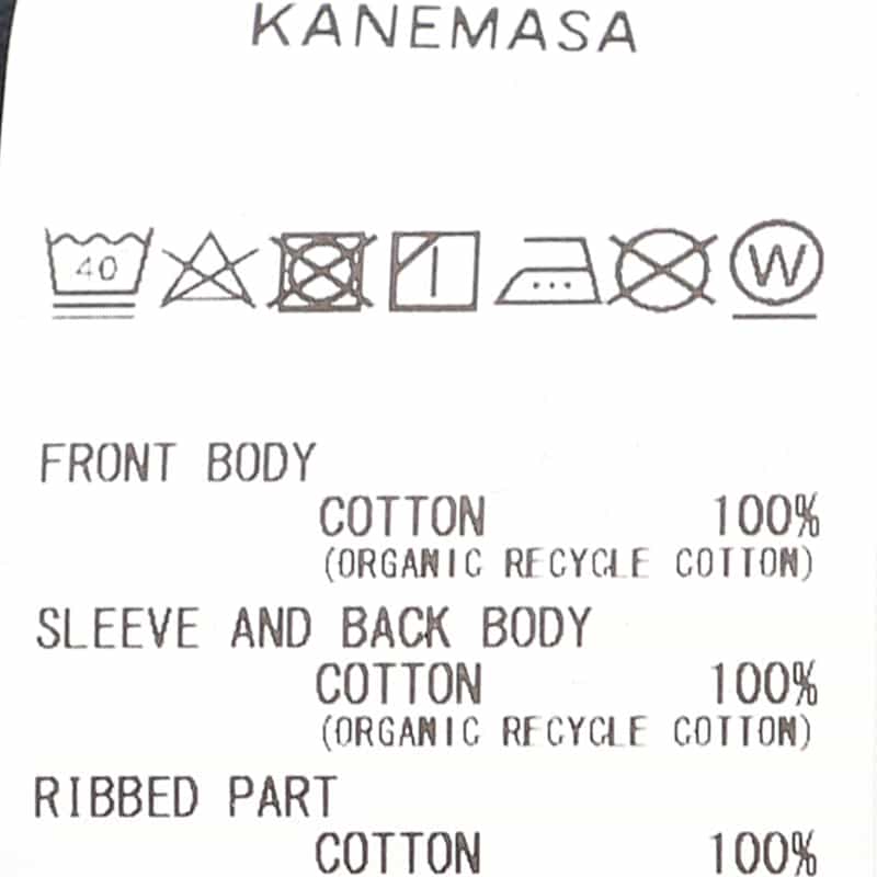 KANEMASA PHIL. バーニーズ　ニューヨーク限定ハイツイストバイカラーTシャツ NAVY