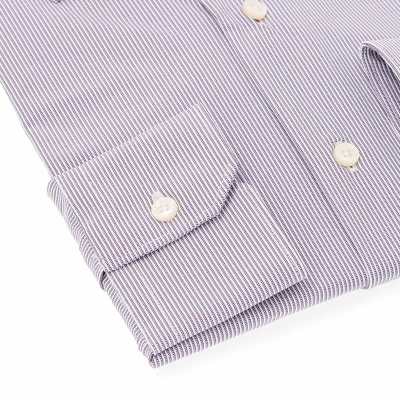 XACUS ストライプ柄イージーケアドレスシャツ GRAY
