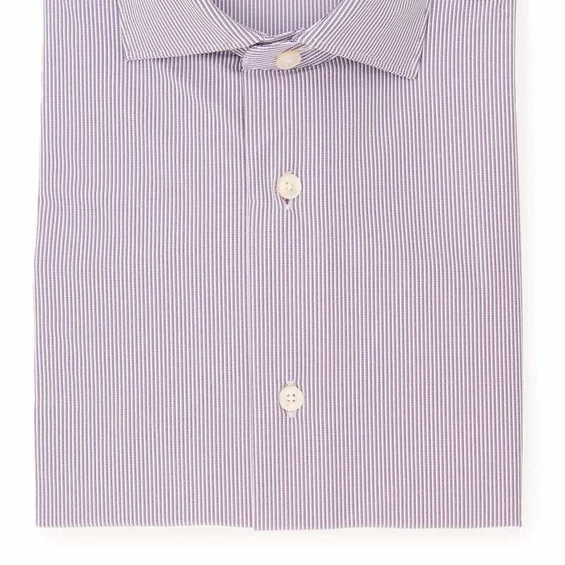 XACUS ストライプ柄イージーケアドレスシャツ GRAY