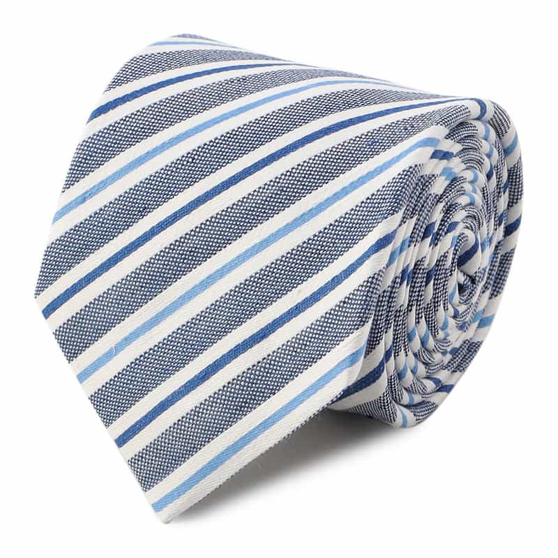BREUER ストライプ柄タイ BLUE