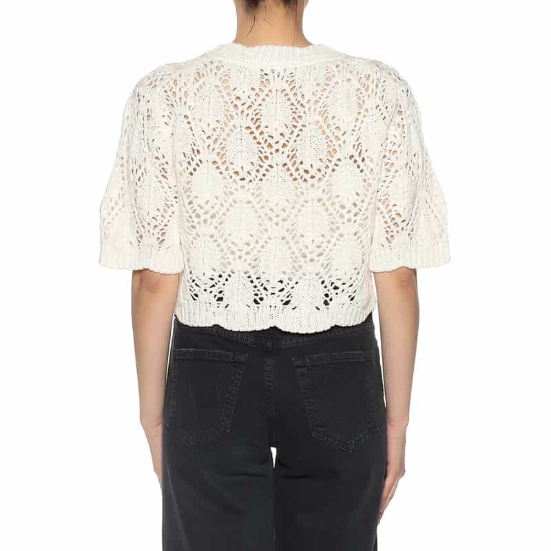 BARNEYS NEW YORK クロシェニットプルオーバー WHITE