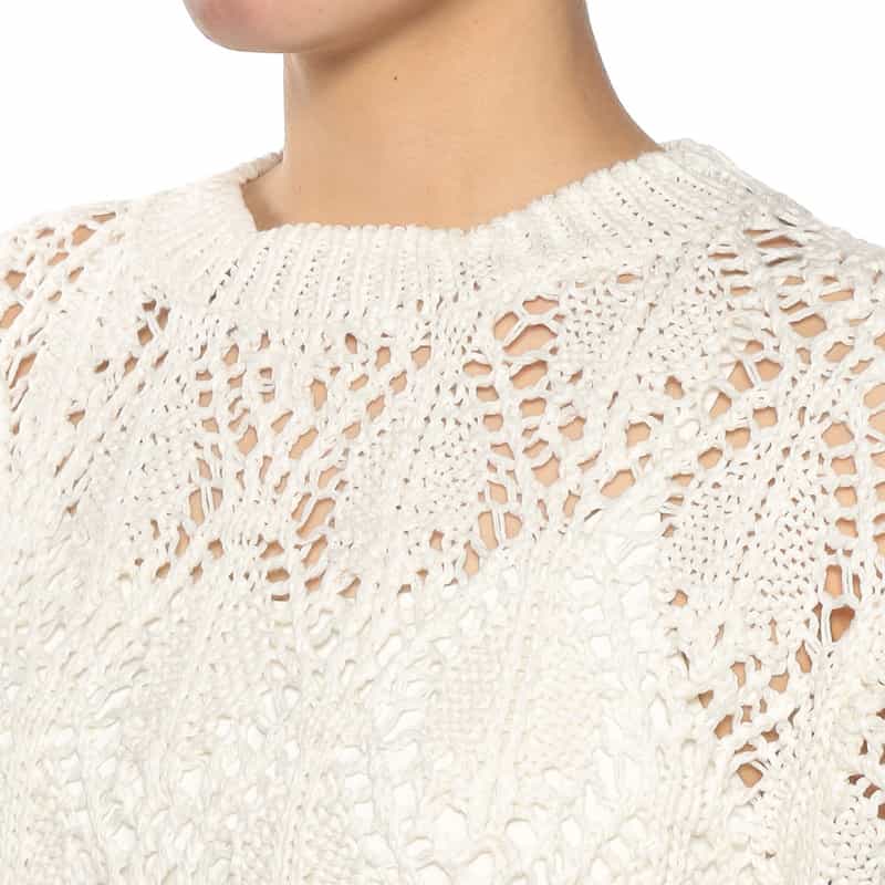 BARNEYS NEW YORK クロシェニットプルオーバー WHITE