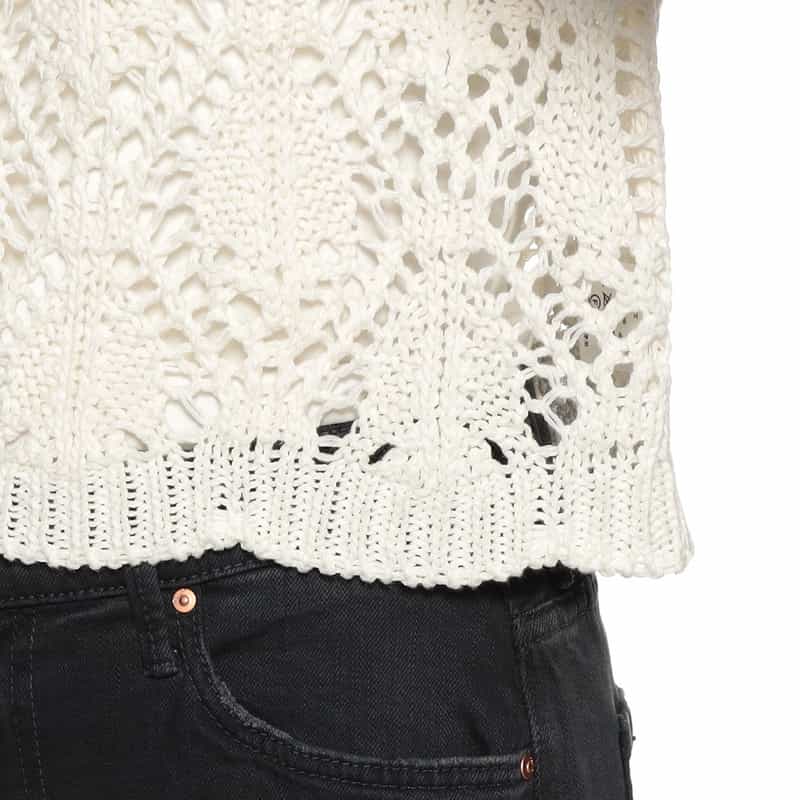 BARNEYS NEW YORK クロシェニットプルオーバー WHITE