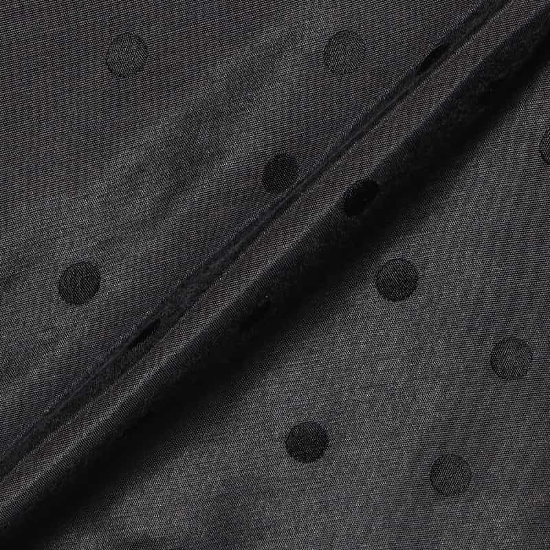 BARNEYS NEW YORK ウォッシャブル ドット柄ジャカード素材切替フレアスカート GRAY