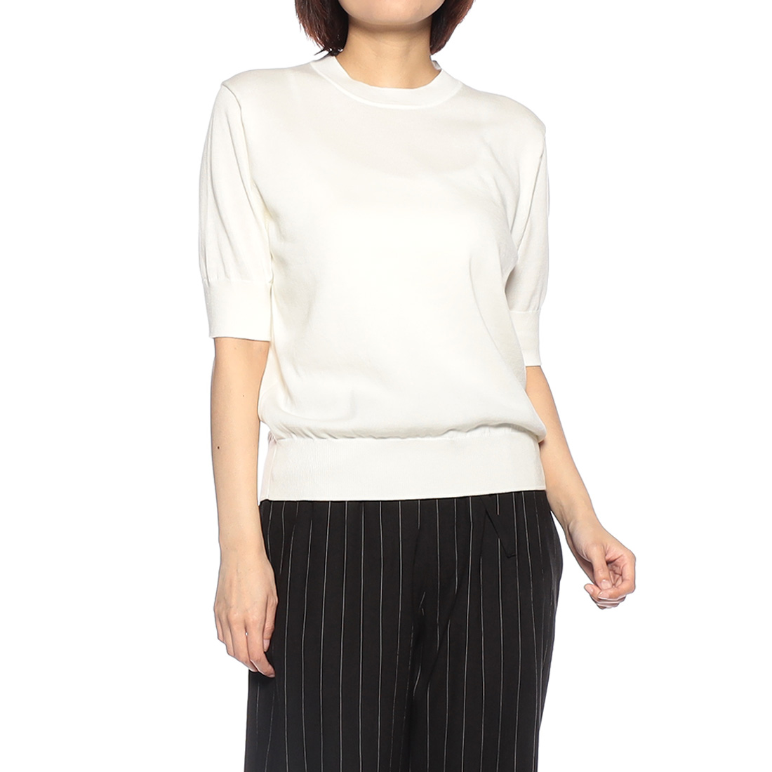 ウォッシャブル 海島綿ニットプルオーバー