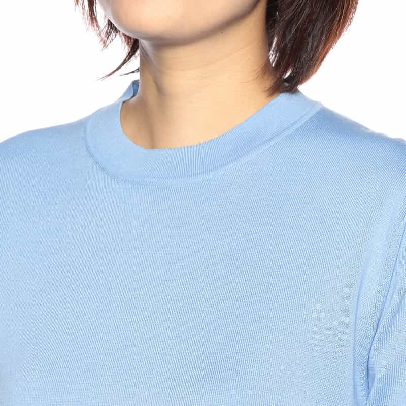 BARNEYS NEW YORK ウォッシャブル 海島綿ニットプルオーバー BLUE