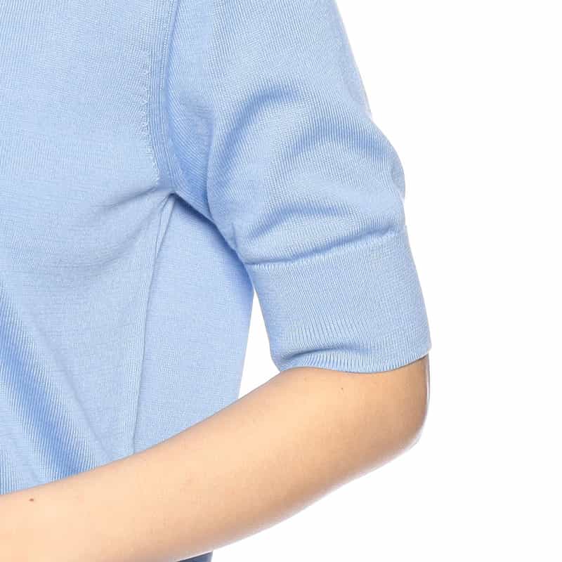 BARNEYS NEW YORK ウォッシャブル 海島綿ニットプルオーバー BLUE