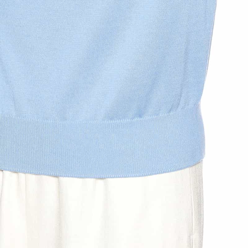 BARNEYS NEW YORK ウォッシャブル 海島綿ニットプルオーバー BLUE