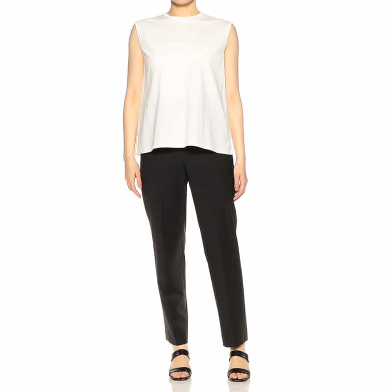 BARNEYS NEW YORK ウォッシャブル ベーシックカットソー WHITE