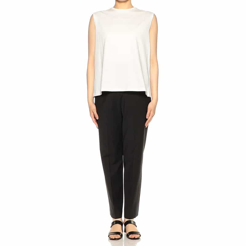 BARNEYS NEW YORK ウォッシャブル ベーシックカットソー WHITE