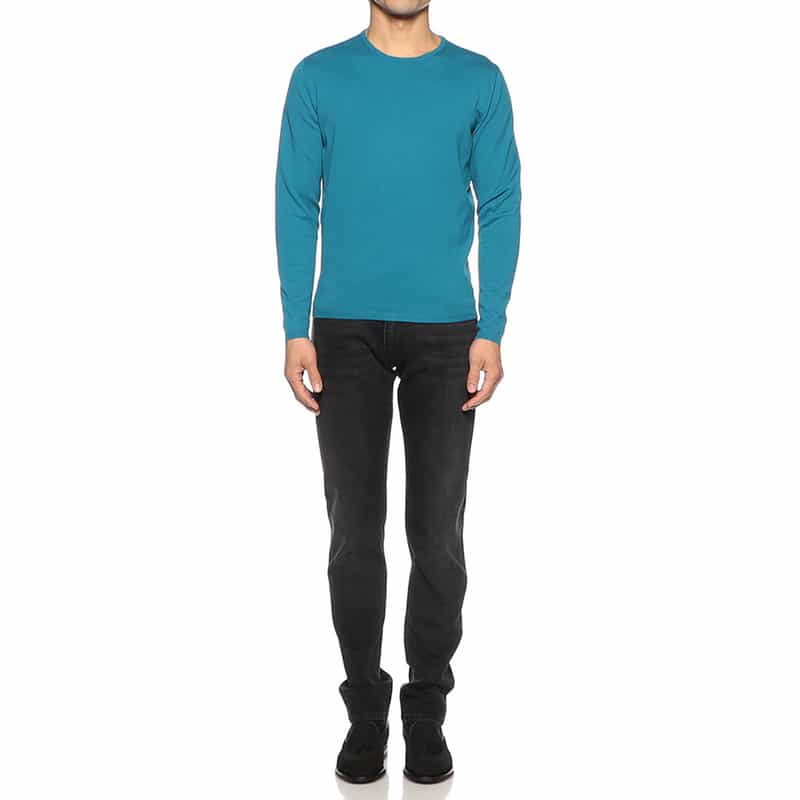 CRUCIANI クルーネックコットンニットプルオーバー BLUE
