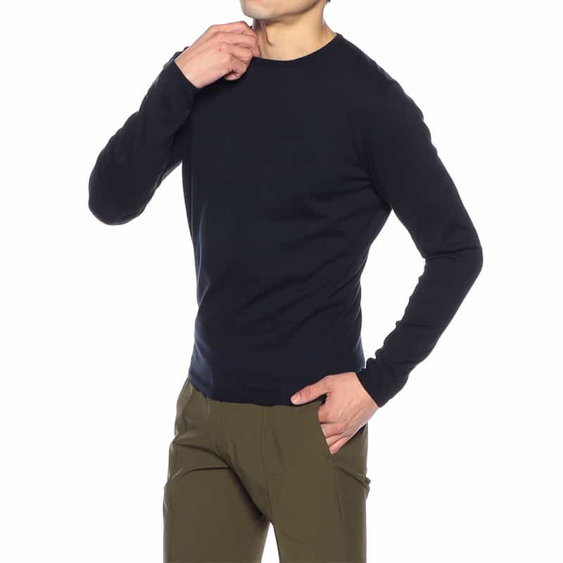 CRUCIANI クルーネックコットンニットプルオーバー NAVY