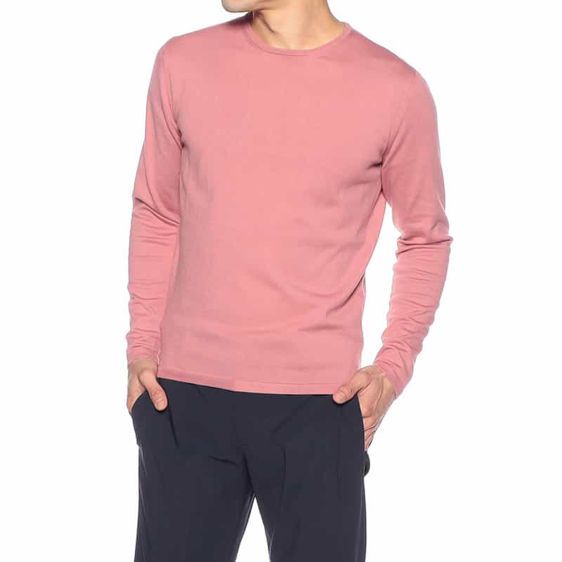 CRUCIANI クルーネックコットンニットプルオーバー PINK