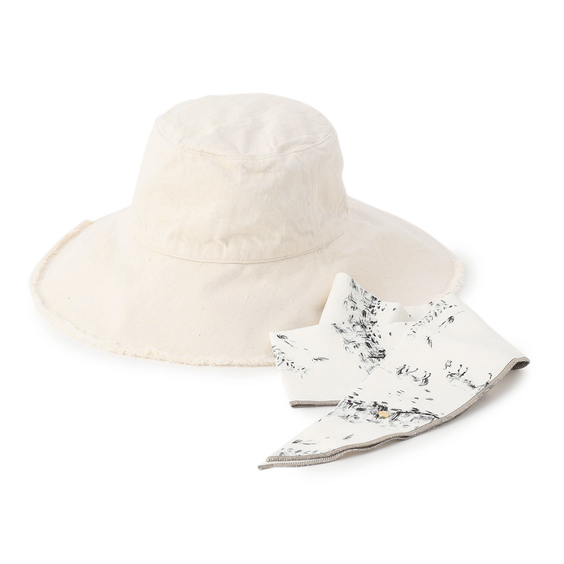 ＜キジマ タカユキ＞コラボレート リボンスカーフ付きデニムハット