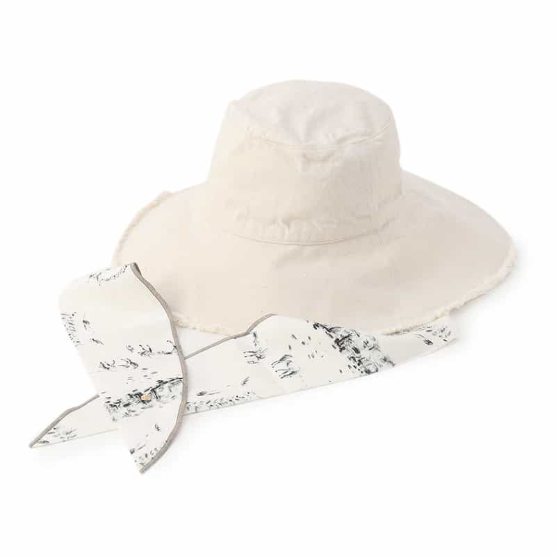 TRESSE ＜キジマ タカユキ＞コラボレート リボンスカーフ付きデニムハット IVORY