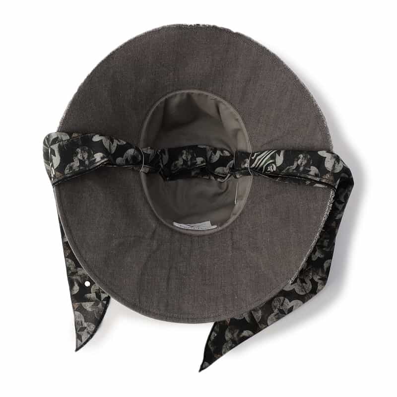 TRESSE ＜キジマ タカユキ＞コラボレート リボンスカーフ付きデニムハット GRAY