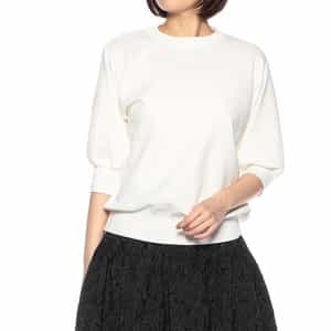 ウォッシャブル ハーフスリーブクルーネックニットプルオーバー