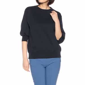 ウォッシャブル ハーフスリーブクルーネックニットプルオーバー