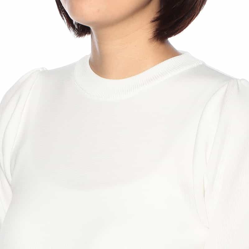 BARNEYS NEW YORK ウォッシャブル 異素材コンビネーションドレス WHITE