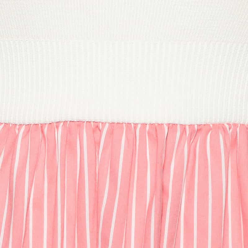 BARNEYS NEW YORK ウォッシャブル 異素材コンビネーションドレス WHITE