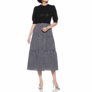 ウォッシャブル 異素材コンビネーションドレス