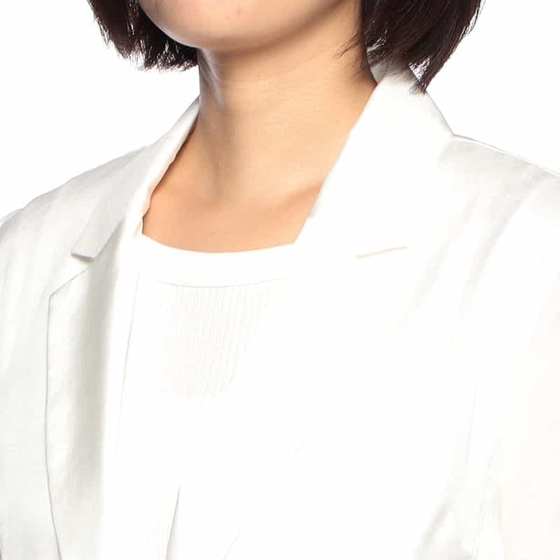 BARNEYS NEW YORK ウォッシャブル シアースリーブ テーラードジャケット WHITE