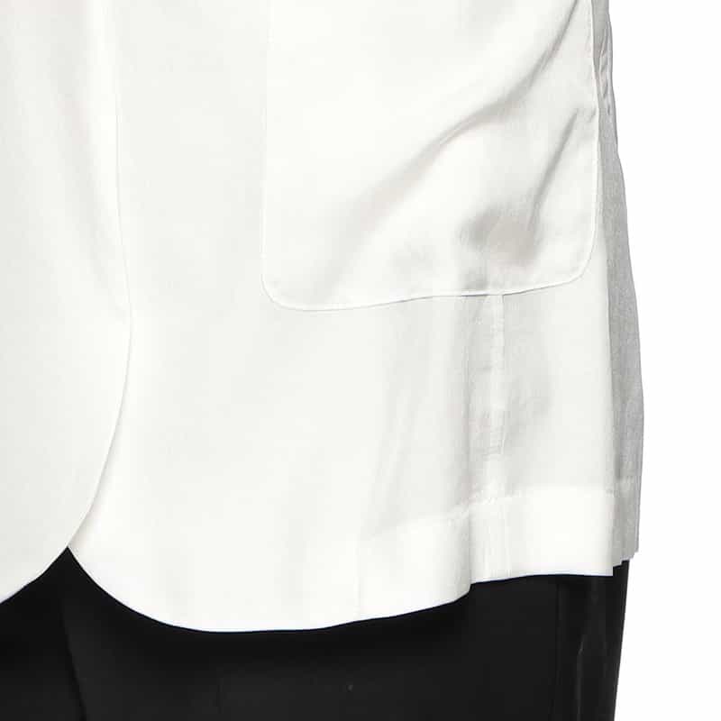 BARNEYS NEW YORK ウォッシャブル シアースリーブ テーラードジャケット WHITE