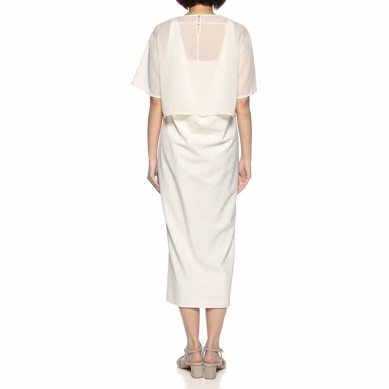 BARNEYS NEW YORK ウォッシャブル 3WAY コンビネーションドレス WHITE