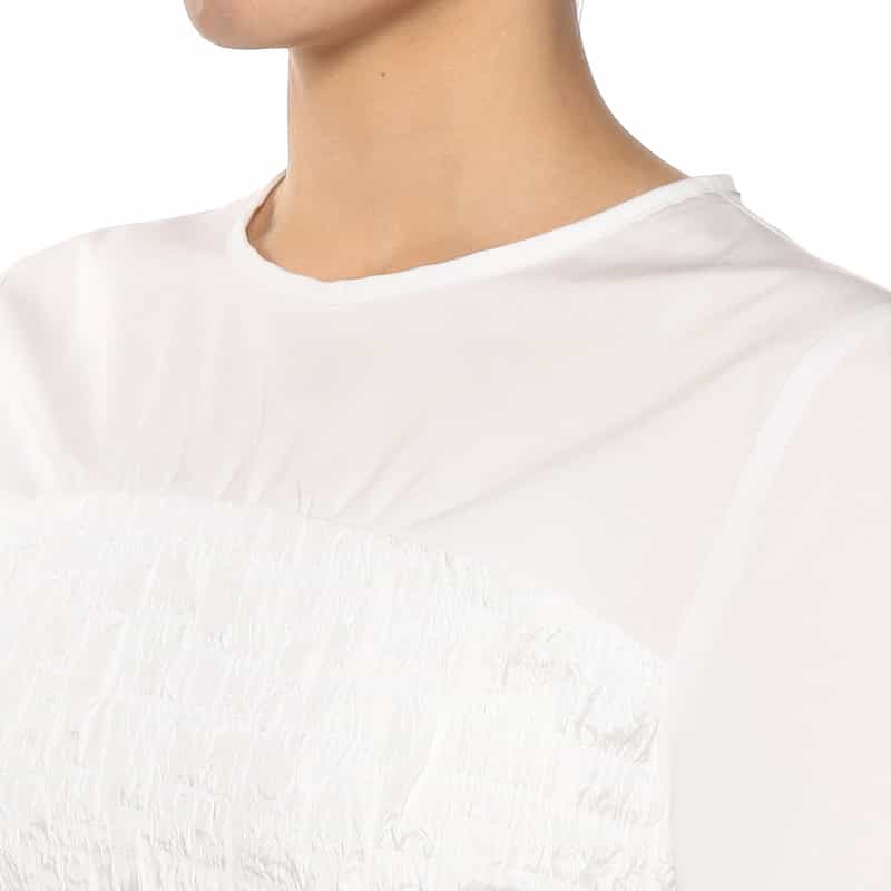 BARNEYS NEW YORK ウォッシャブル レイヤードブラウス WHITE