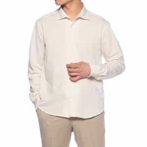 ストライプ柄ジャージーシャツ