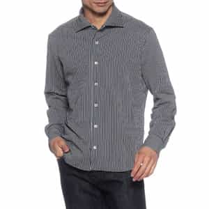 ストライプ柄ジャージーシャツ