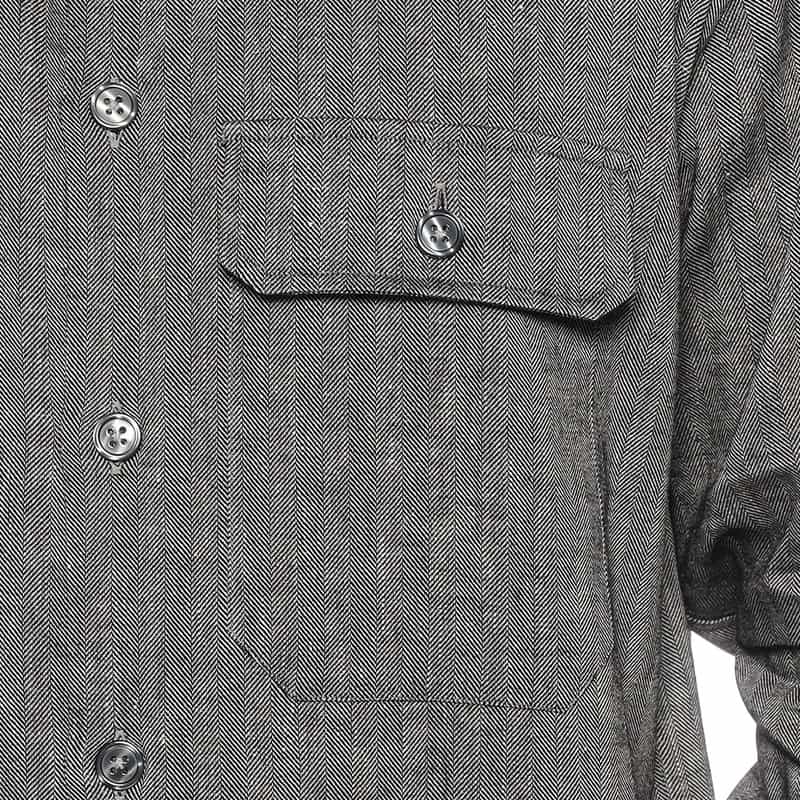 BARNEYS NEW YORK リネンコットンシャツ DARK GRAY