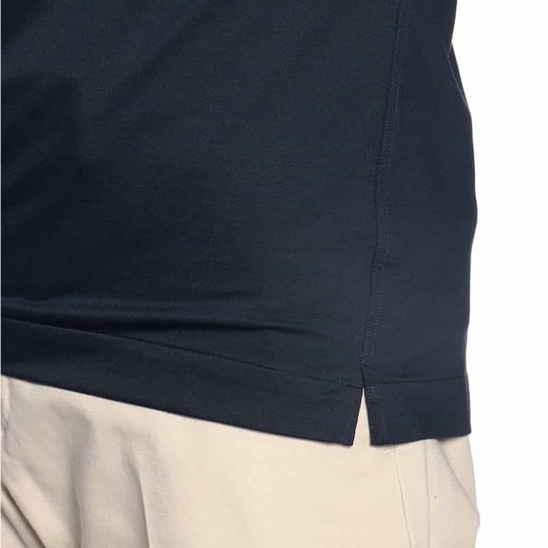 BARNEYS NEW YORK クールマックス素材ジャージーオープンカラーシャツ NAVY