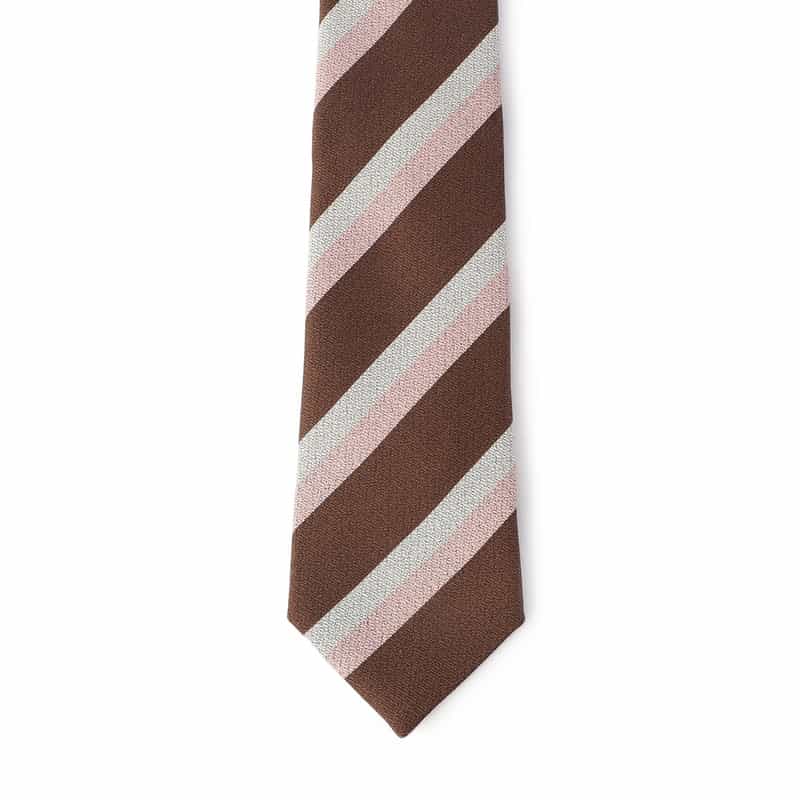 BARNEYS NEW YORK ストライプ柄タイ BROWN