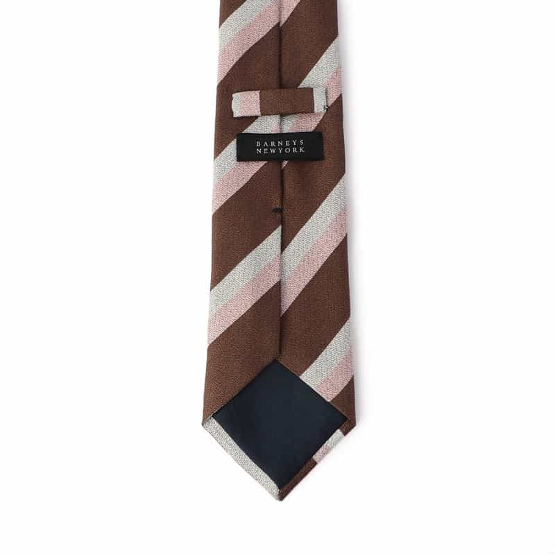BARNEYS NEW YORK ストライプ柄タイ BROWN