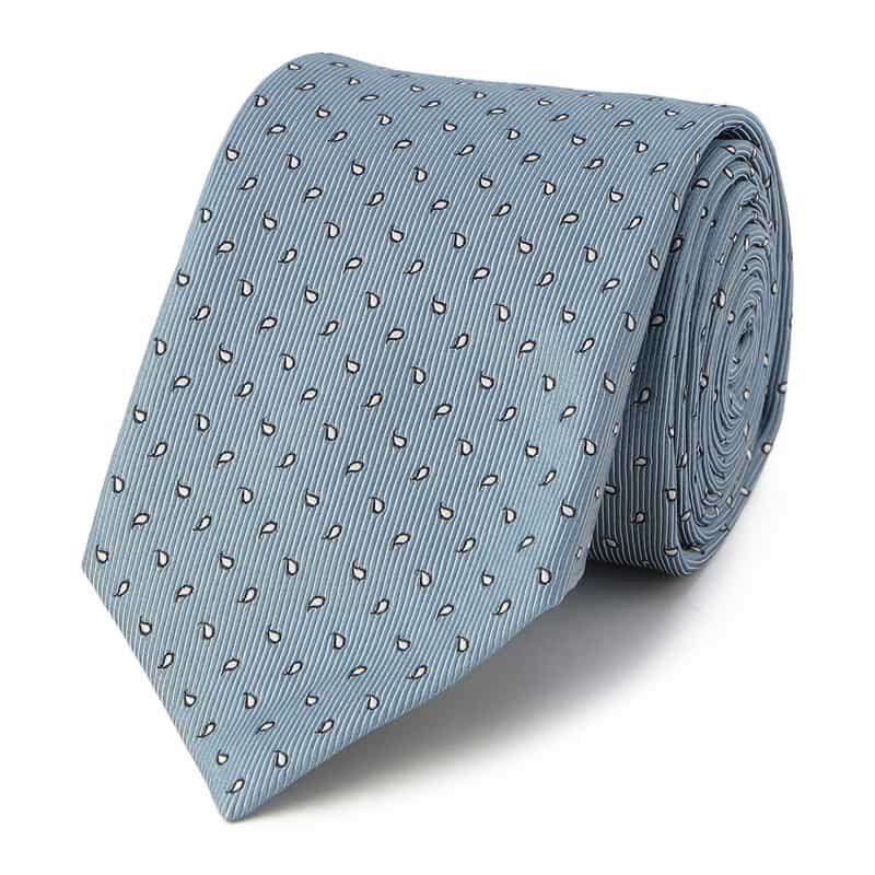 BARNEYS NEW YORK ペイズリー柄タイ BLUE