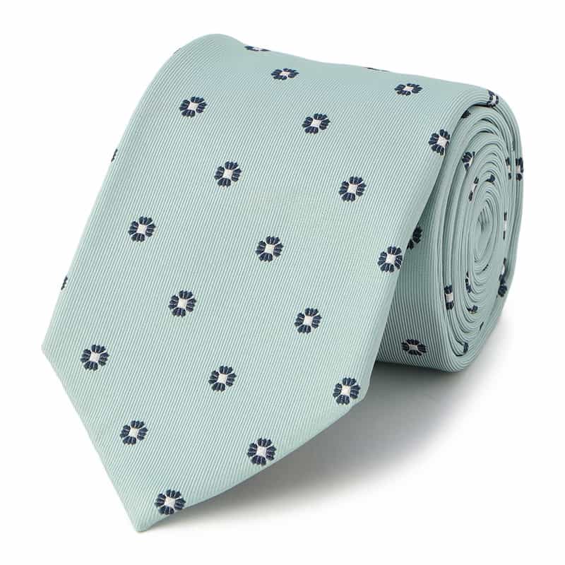 BARNEYS NEW YORK 小花柄タイ TURQUOISE