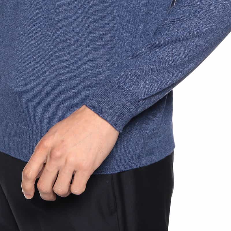 FILIPPO DE LAURENTIIS リネンコットンクルーネックニットプルオーバー BLUE