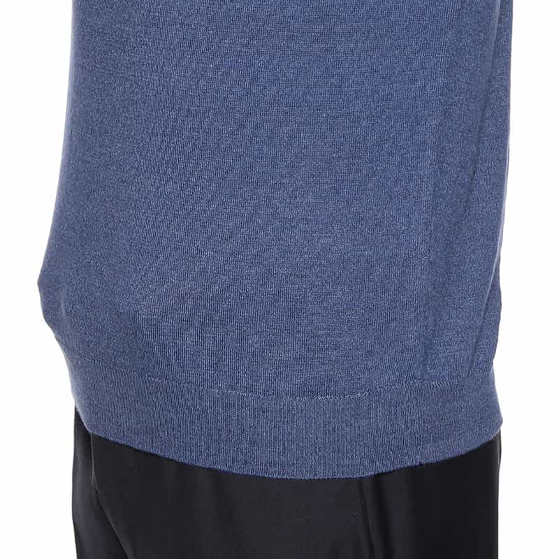 FILIPPO DE LAURENTIIS リネンコットンクルーネックニットプルオーバー BLUE