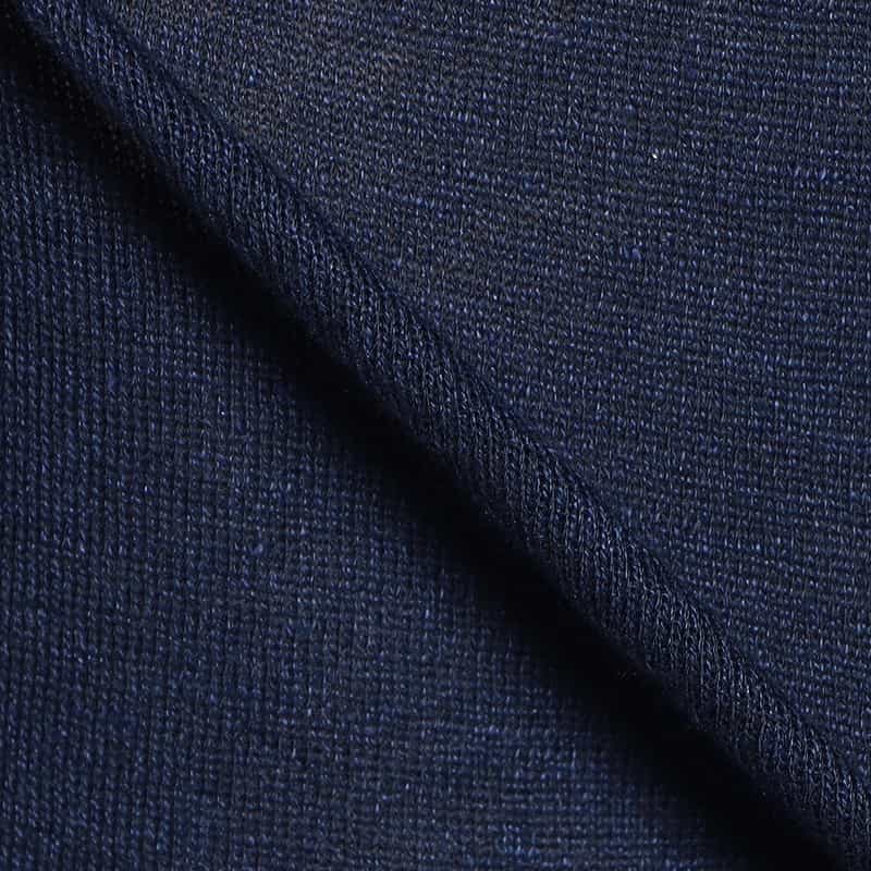 FILIPPO DE LAURENTIIS リネンコットンクルーネックニットプルオーバー NAVY