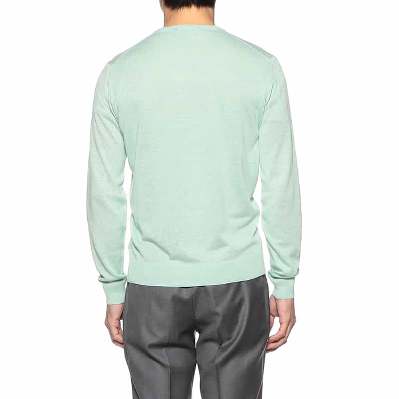 FILIPPO DE LAURENTIIS シルクリネンクルーネックニットプルオーバー LIGHT GREEN