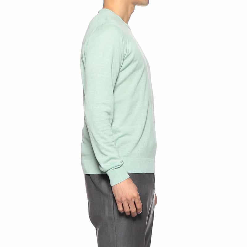 FILIPPO DE LAURENTIIS シルクリネンクルーネックニットプルオーバー LIGHT GREEN