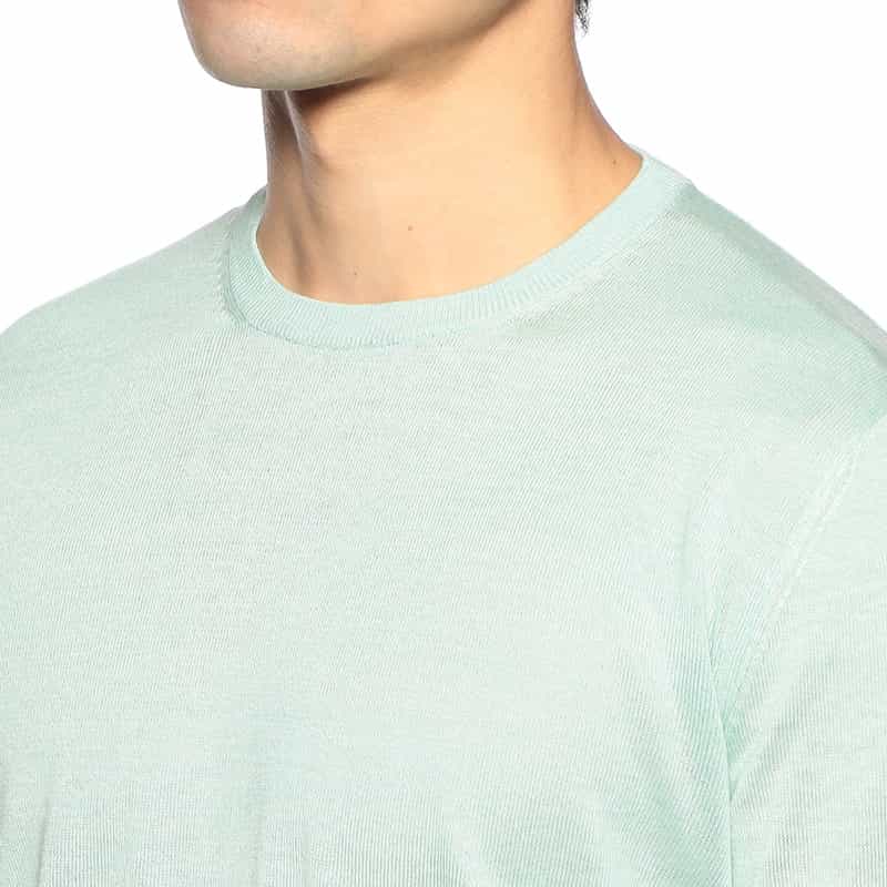 FILIPPO DE LAURENTIIS シルクリネンクルーネックニットプルオーバー LIGHT GREEN