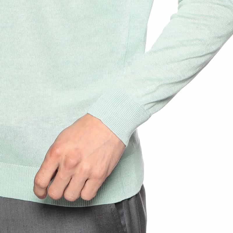 FILIPPO DE LAURENTIIS シルクリネンクルーネックニットプルオーバー LIGHT GREEN