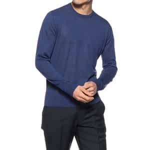 シルクリネンクルーネックニットプルオーバー