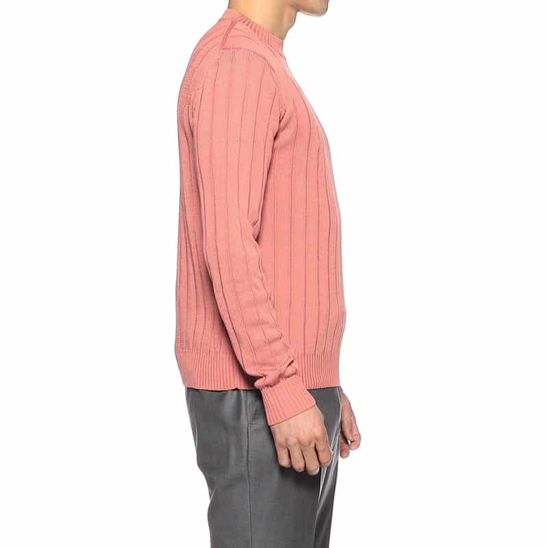 FILIPPO DE LAURENTIIS コットンクルーネックニットプルオーバー PINK