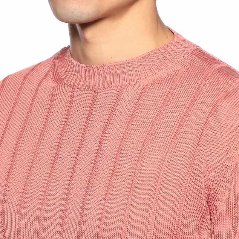 FILIPPO DE LAURENTIIS コットンクルーネックニットプルオーバー PINK