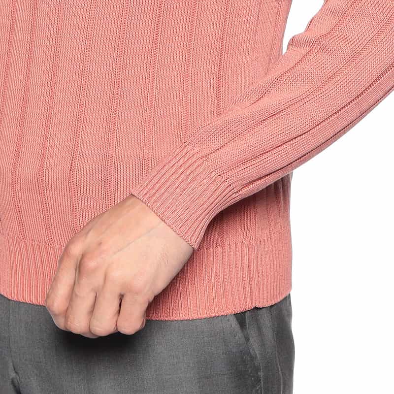 FILIPPO DE LAURENTIIS コットンクルーネックニットプルオーバー PINK