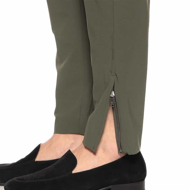 PT TORINO ストレッチナイロンジャージーパンツ "EPSILON ZIP" KHAKI