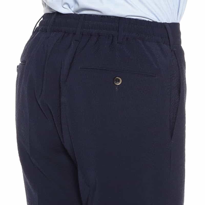 PT TORINO ドローストリングシアサッカーパンツ "SLIM JOGGER" NAVY